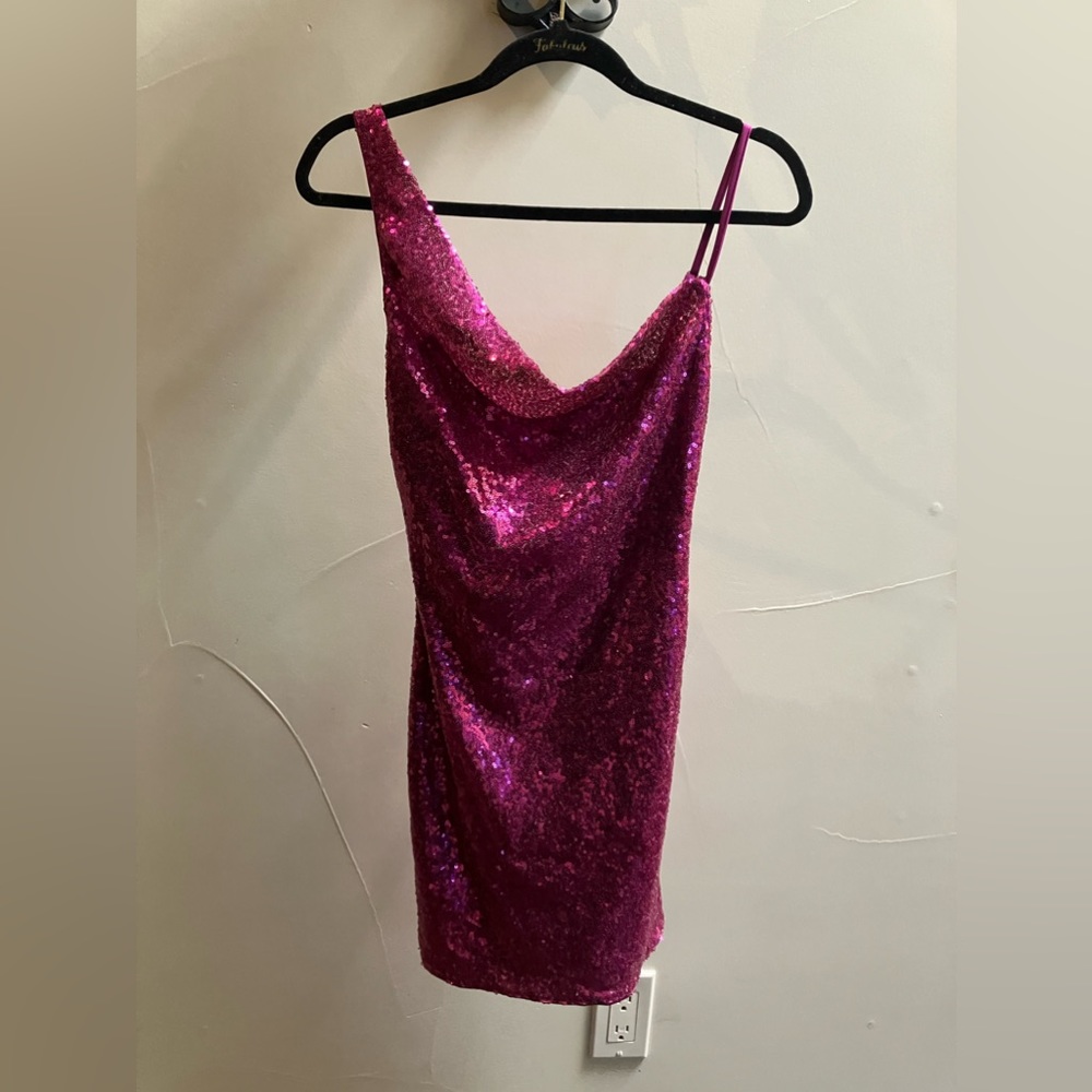 HELLO MOLLY Citadel Skies Dress Pink Sequins